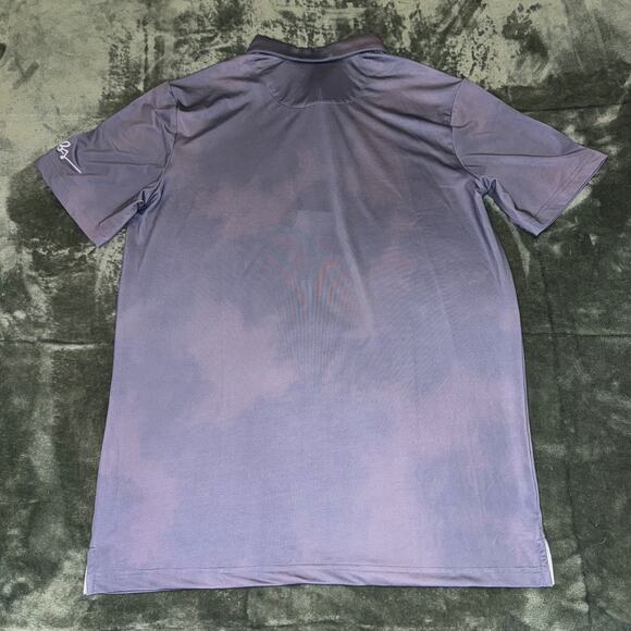 Boston Scott Golf Links Collection Polo Shirt Men Small Cloud Print Purple Blue - Picture 2 of 8